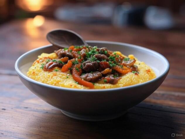 Sweet and Spicy Beef Polenta - 