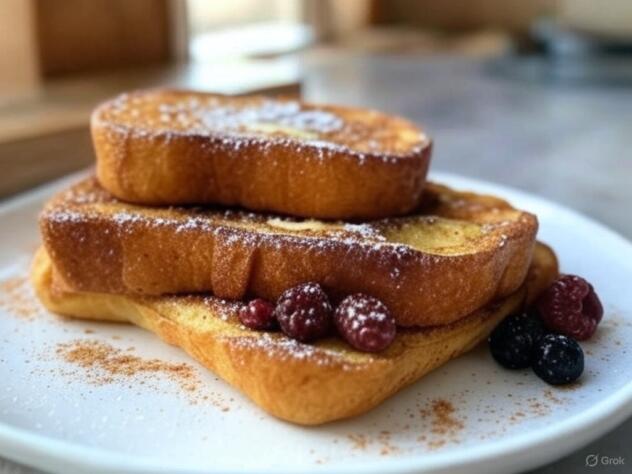 Baked Croissant French Toast with Lemon Cream Cheese - 